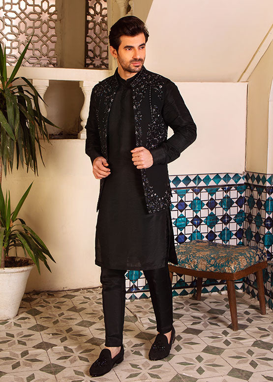 Black Embellished Waistcoat