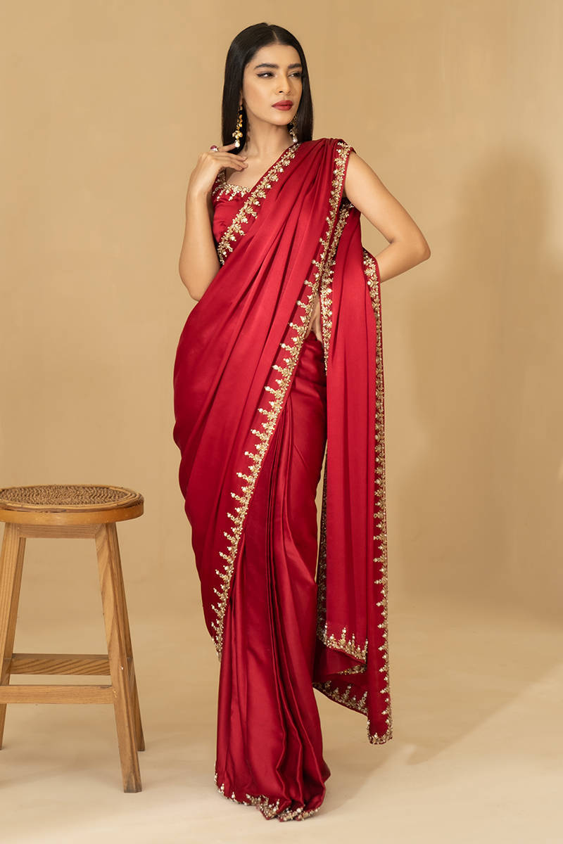 Maroon Saree