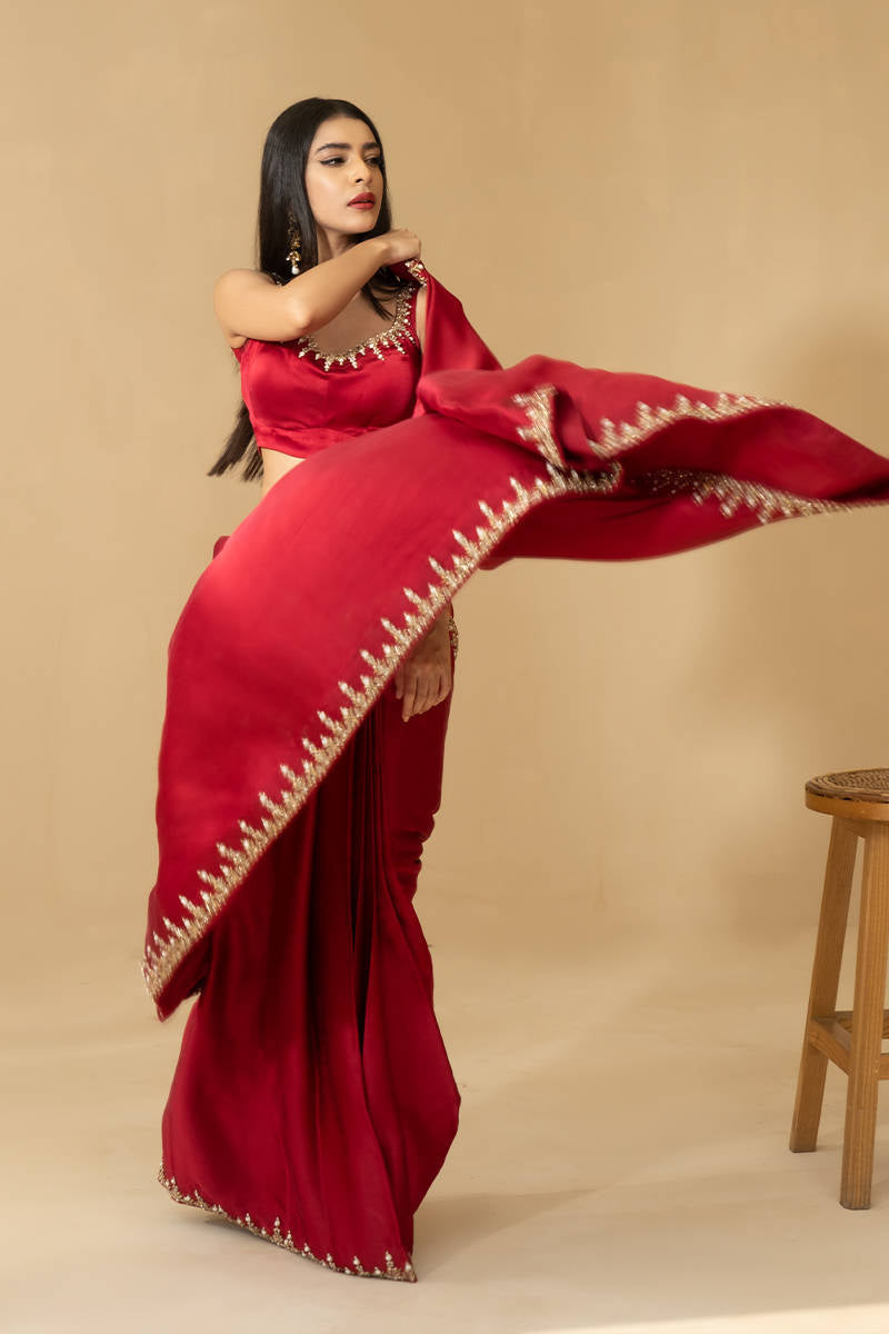 Maroon Saree