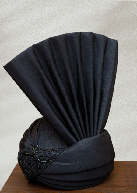 Beaded Black Turban