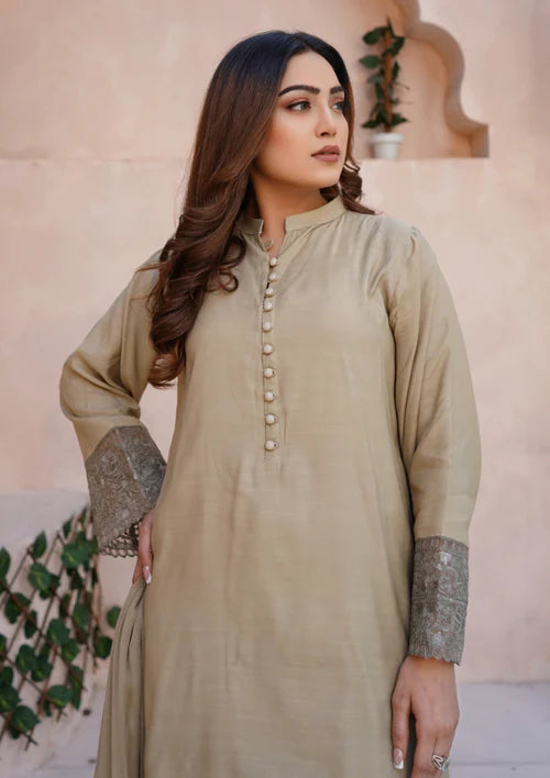 3Pc Embroidered Raw Silk FATAH-F25-0020 -