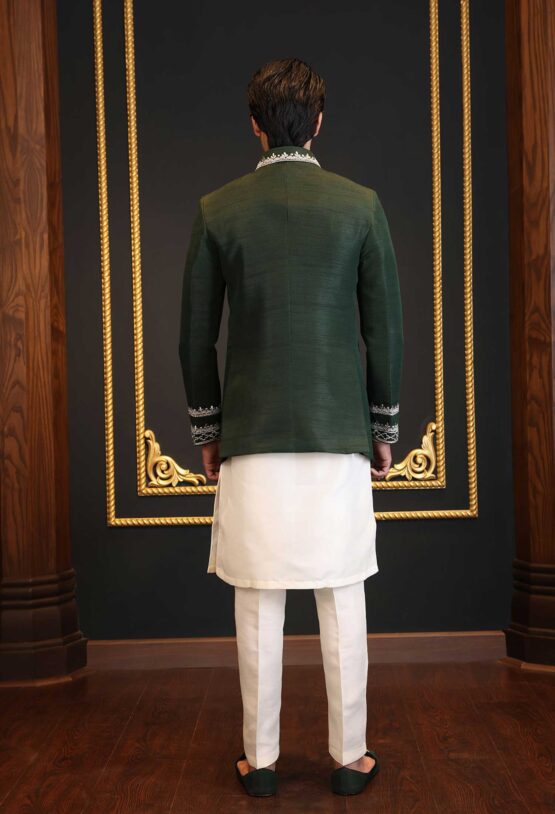 Classic Green Embroidered Prince Suit