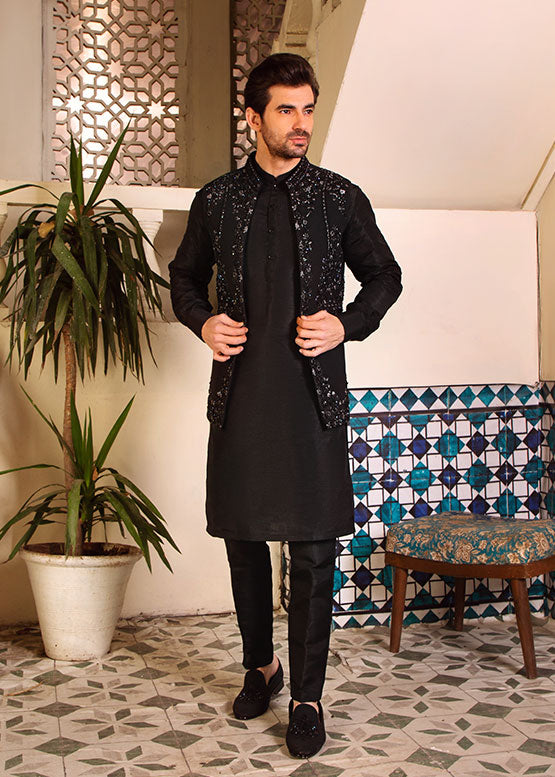 Black Embellished Waistcoat