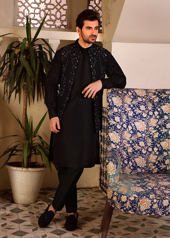 Black Embellished Waistcoat
