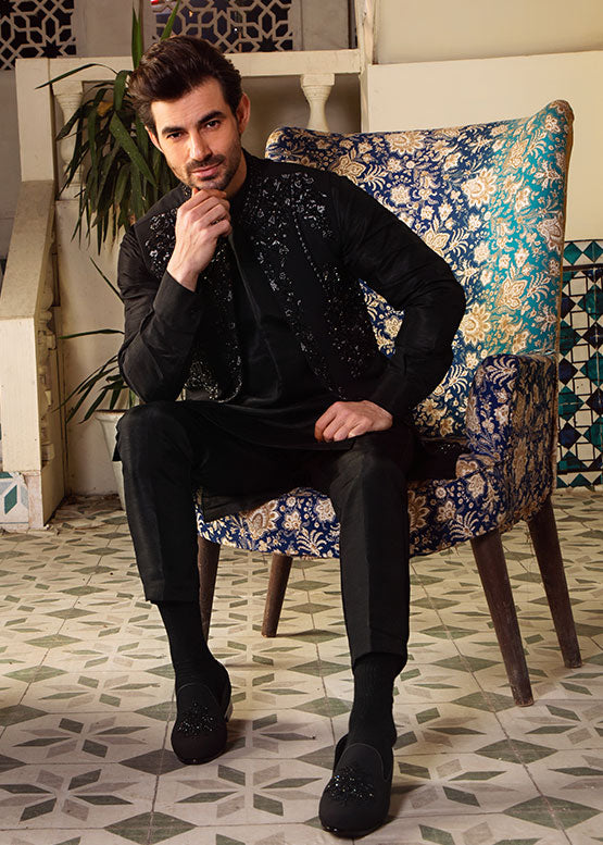 Black Embellished Waistcoat