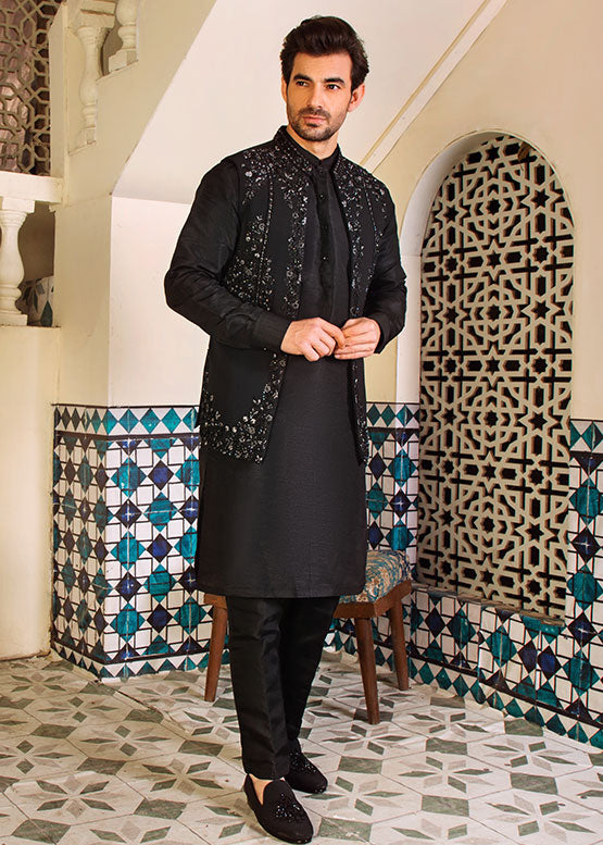 Black Embellished Waistcoat