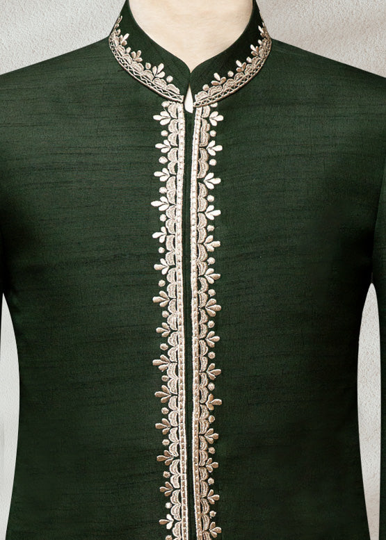 Classic Green Embroidered Prince Suit