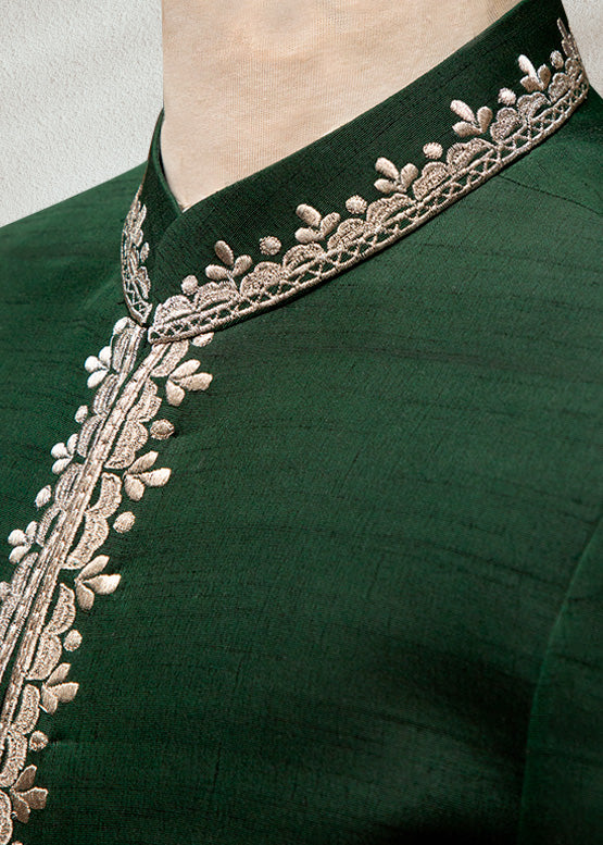 Classic Green Embroidered Prince Suit