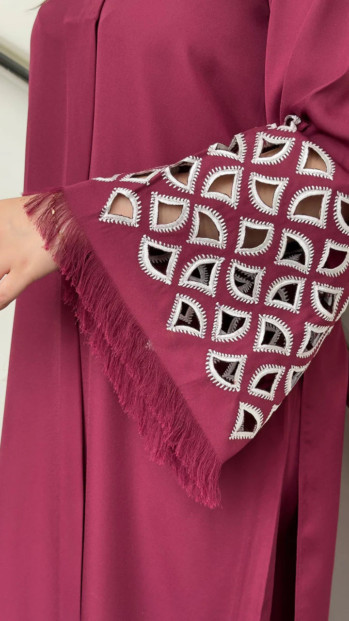 Burgundy Maroon Embroidered Tunic