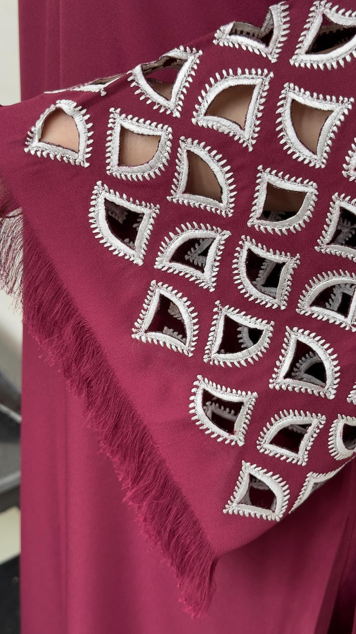 Burgundy Maroon Embroidered Tunic
