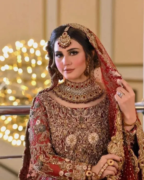 Pakistani Red Bridal Lehenga