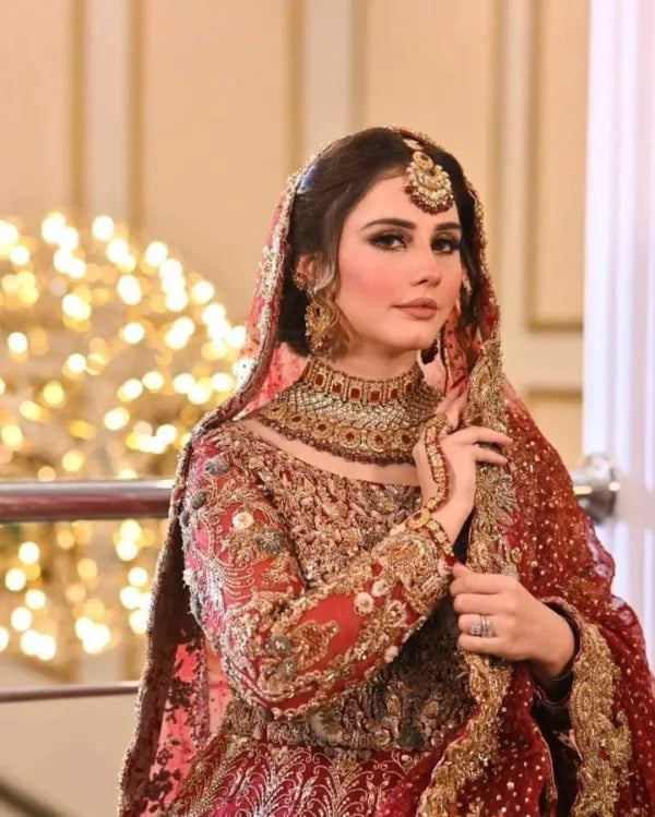 Pakistani Red Bridal Lehenga