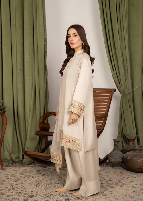 3Pc Embroidered Raw Silk with Farshi Shalwar FATAH-F25-0022 -