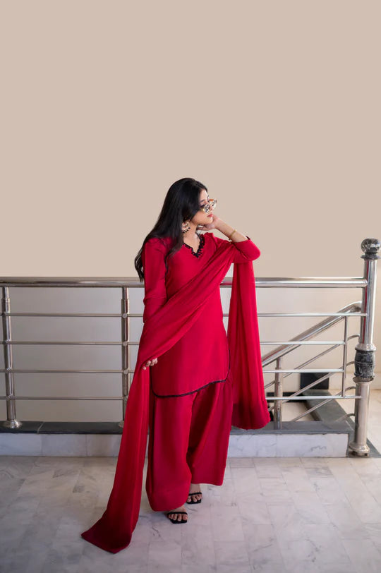 Ruby Red Farshi Shalwar