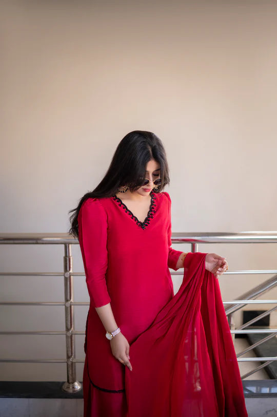 Ruby Red Farshi Shalwar