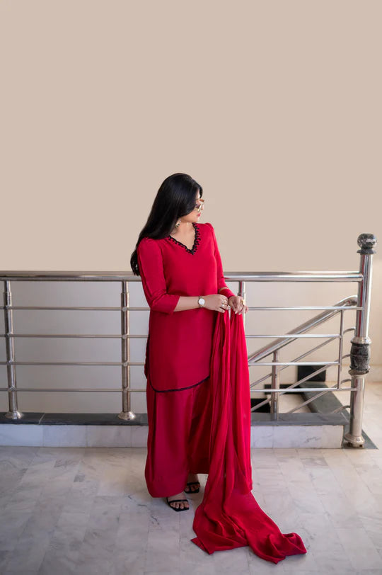 Ruby Red Farshi Shalwar
