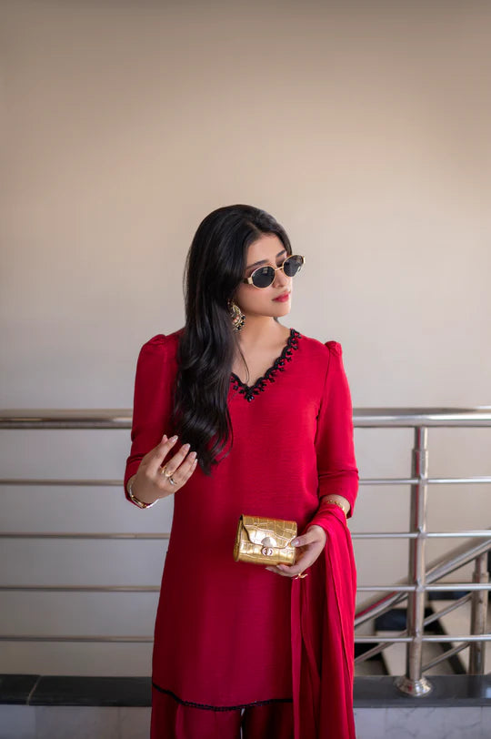 Ruby Red Farshi Shalwar