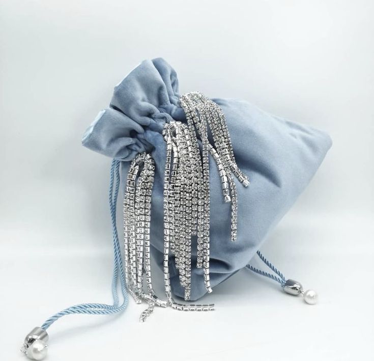 Pouch bag with diamond application