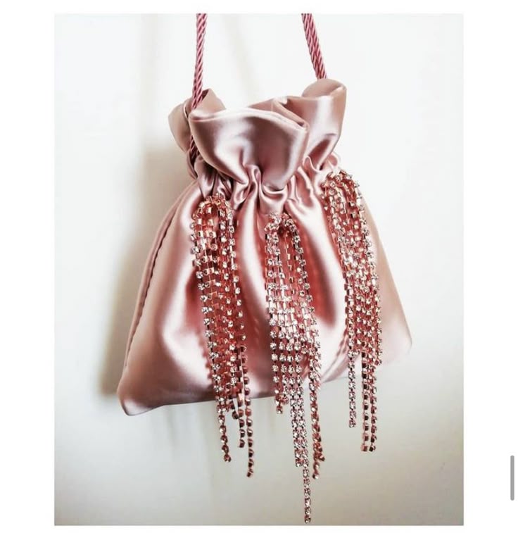 Pouch bag with diamond application