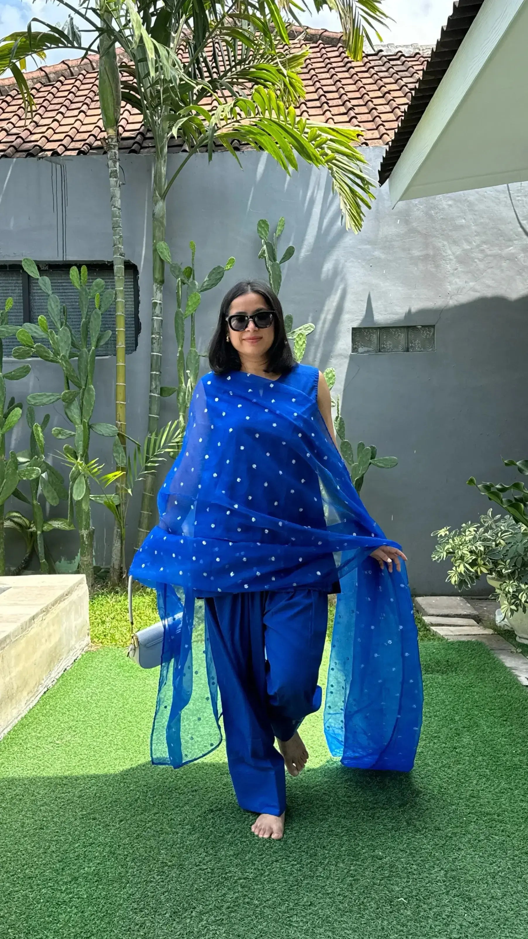 Midnight Blue Set with Farshi salwar