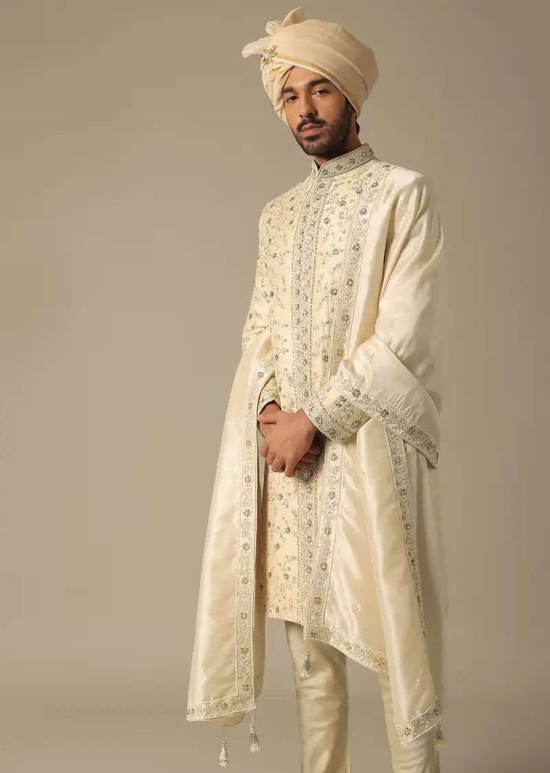 Elegance Golden Sherwani Set