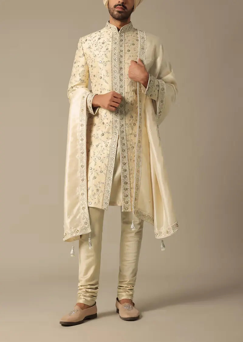 Elegance Golden Sherwani Set