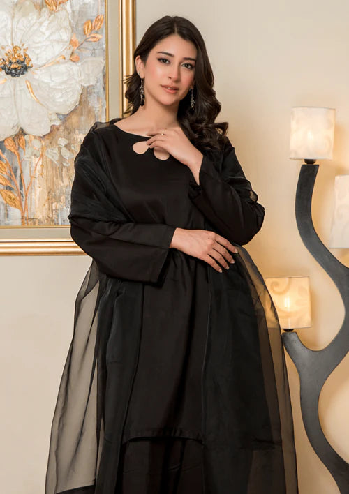 3Pc Silk Viscose with Farshi Shalwar with Organza