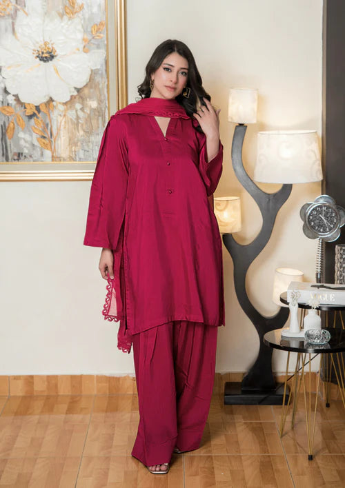 3Pc Silk Viscose with Farshi Shalwar with Chiffon Dupatta JASHAN